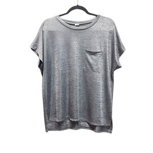 Like Love metallic shimmer dressy crewneck tee. Size Medium